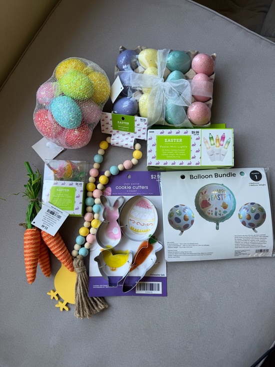 Other - Easter decor bundle $59 retail value light balloons, eggs, cookie cutters, etc.